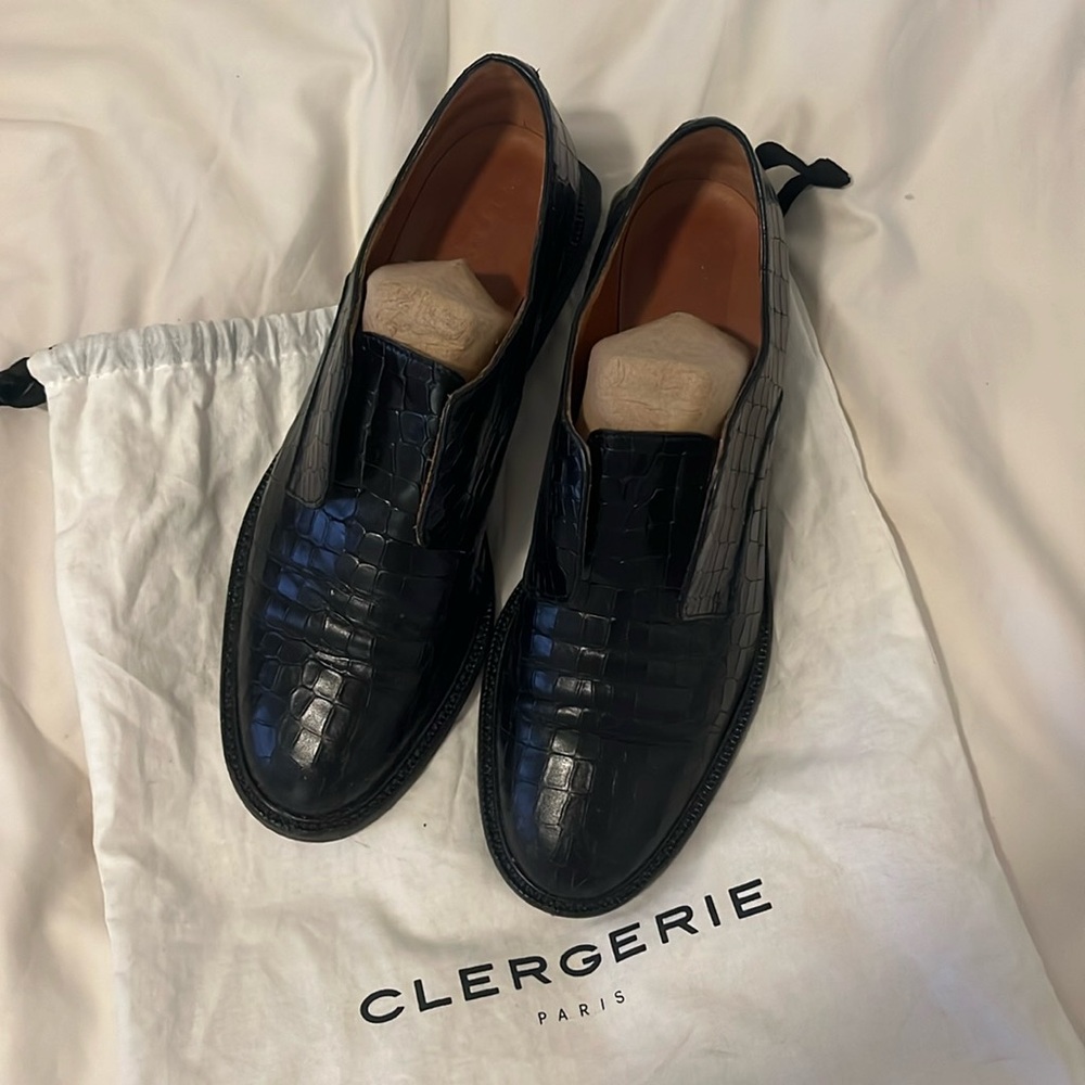Clergerie Croc Leather Loafers